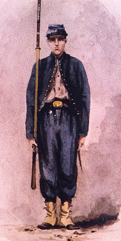 Union soldier in zouave uniform, 1861