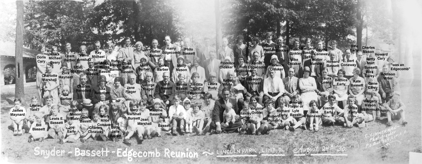 Labeled image of 1930 Bassett-Edgecomb-Snyder Reunion