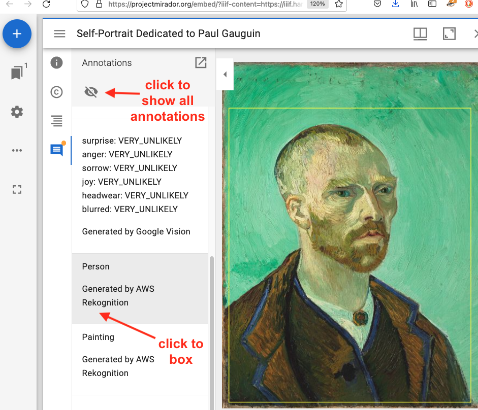 where to click to see annotations